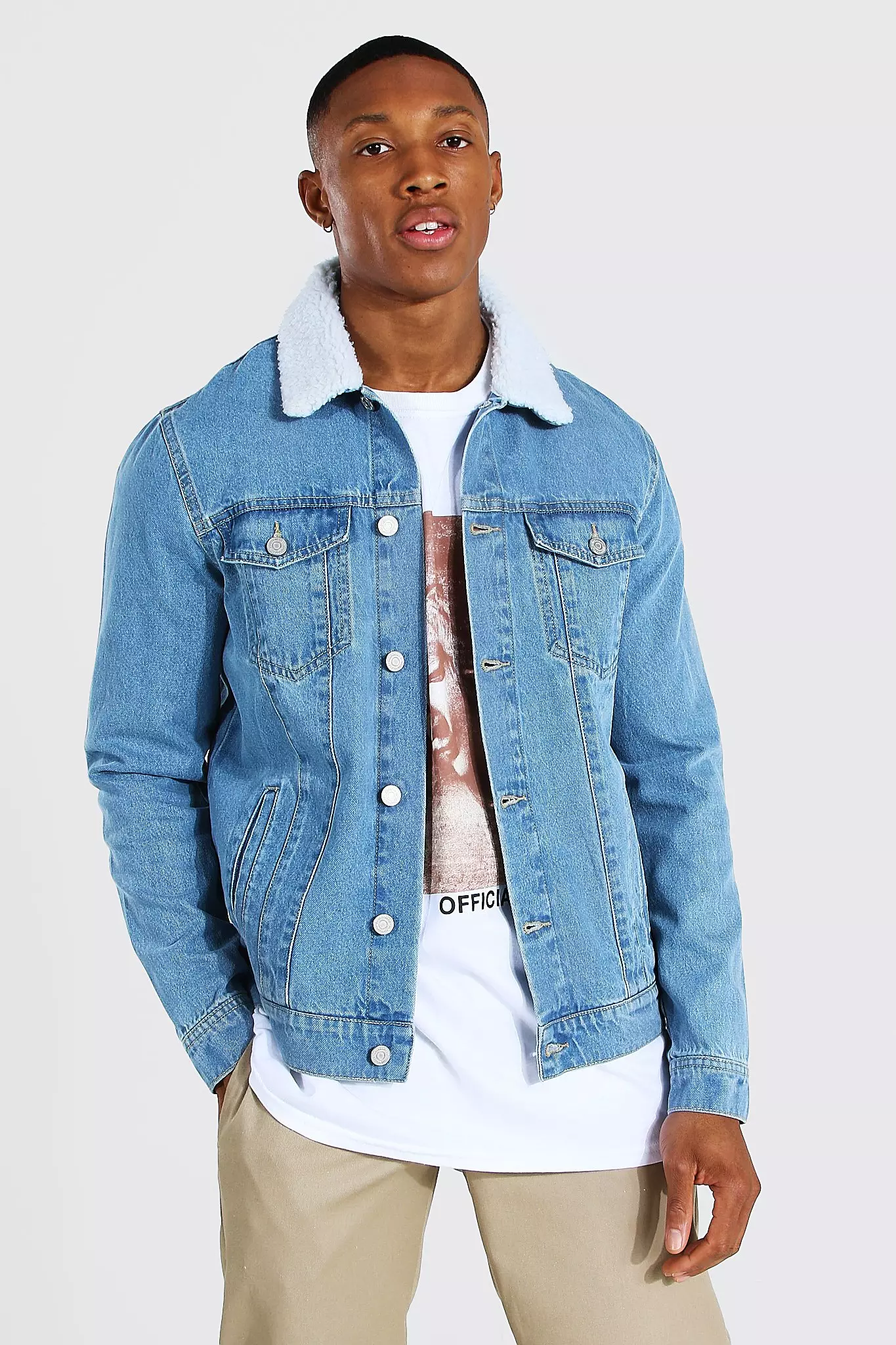 Borg denim shop jacket